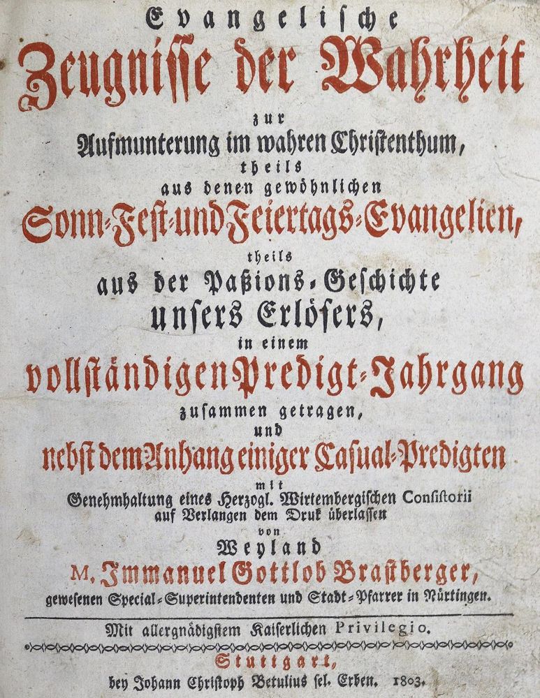 Große Abbildung Nr.2: 125-83 Brastberger,I.G.: (Alte Drucke, Handschriften und Theologie)