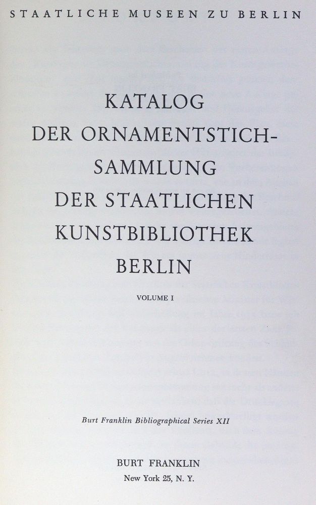 Große Abbildung Nr.1: 125-836 Katalog der Ornamentstichsammlung: (Ornamente)