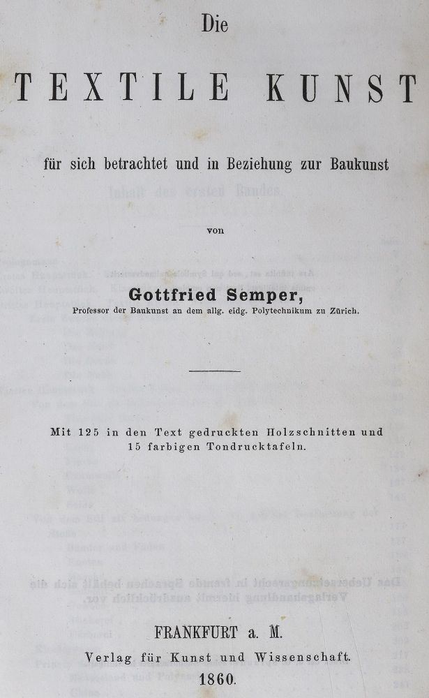 Große Abbildung Nr.1: 125-843 Semper,G.: (Kunstwissenschaft)