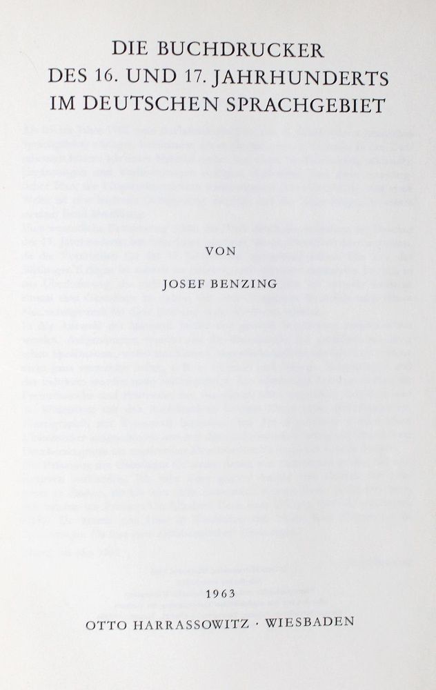 Große Abbildung Nr.1: 125-855 Benzing,J.: (Buchdruckerei)