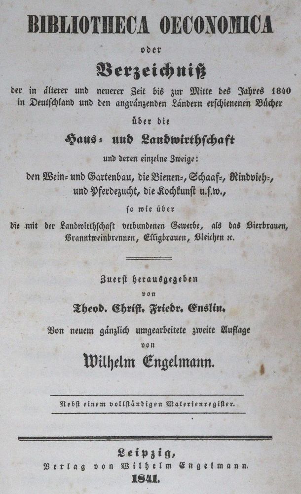 Große Abbildung Nr.1: 125-862 Enslin,T.C.F.: (Bibliographie und Buchwesen)