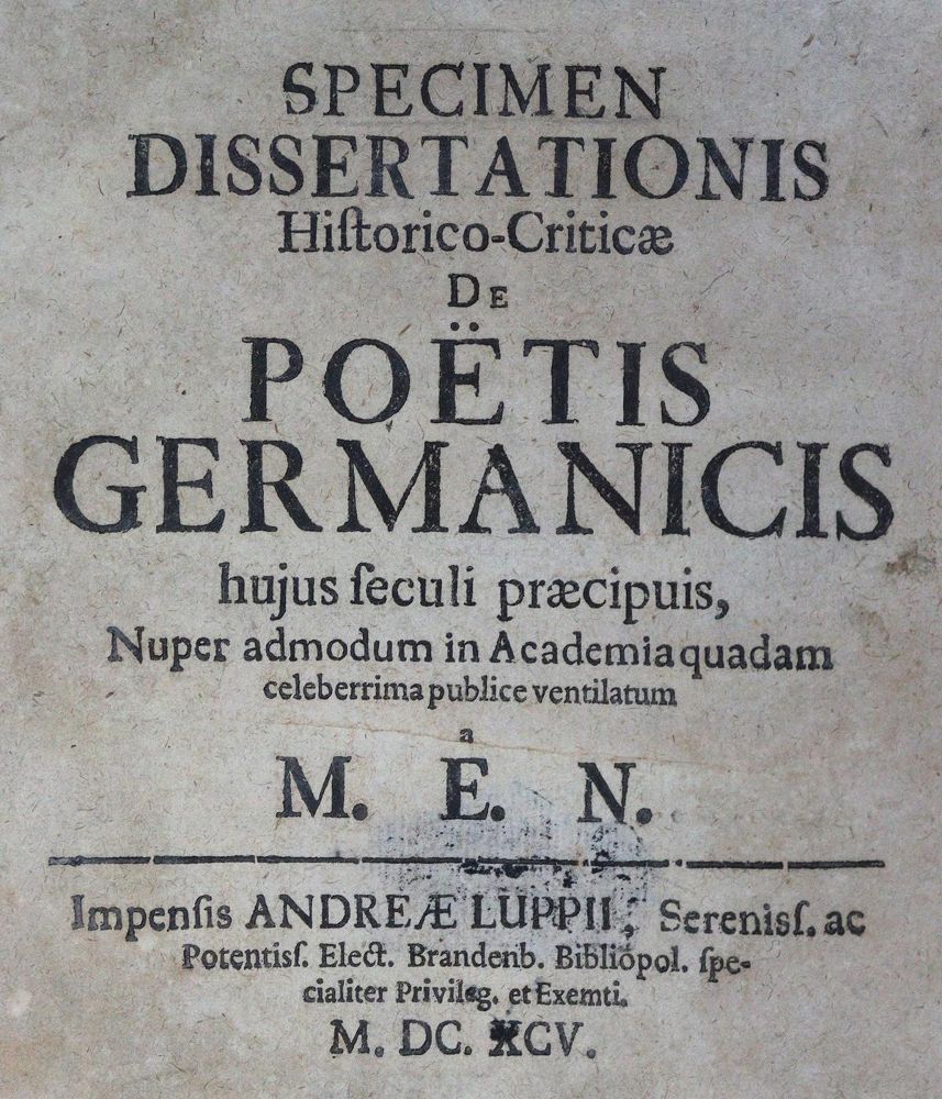 Große Abbildung Nr.1: 125-928 N(eumeister),E.: (Bibliographie und Buchwesen)