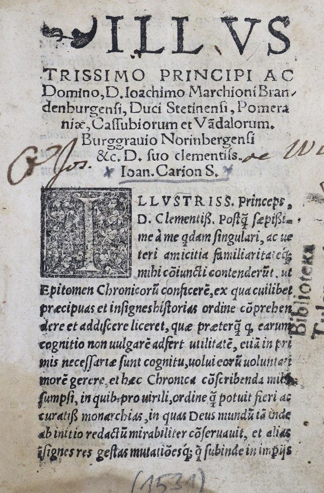 Große Abbildung Nr.1: 125-96 (Carion,J.: (Alte Drucke, Handschriften und Theologie)
