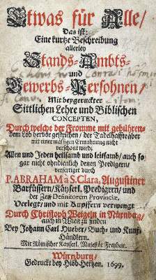 Bild Nr.1: 125-1 Abraham a S. Clara (d.i. U.Megerle).: (Alte Drucke, Handschriften und Theologie)