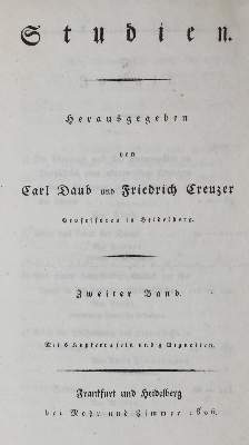 Bild Nr.1: 125-1069 Daub,C. u. F.Creuzer (Hrsg.).: (Literatur und illustrierte Bücher bis 19.Jahrhundert)