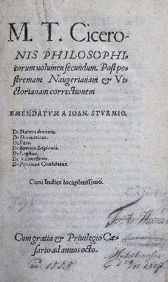 Bild Nr.1: 125-109 Cicero,M.T.: (Alte Drucke, Handschriften und Theologie)