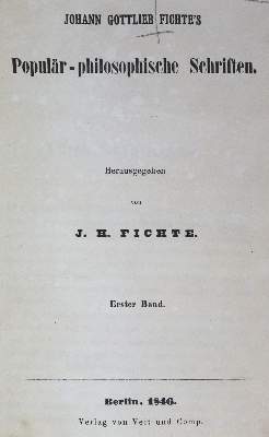 Bild Nr.1: 125-1092 Fichte,J.G.: (Literatur und illustrierte Bücher bis 19.Jahrhundert)
