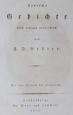 Bild Nr.2: 125-1109 Gräter,F.D.: (Literatur und illustrierte Bücher bis 19.Jahrhundert)