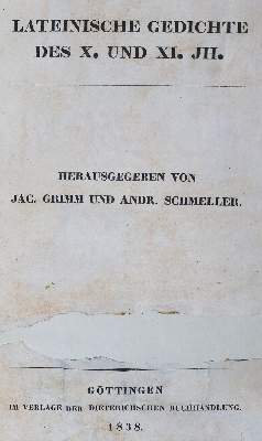 Bild Nr.1: 125-1112 Grimm,J. u. A.Schmeller (Hrsg.).: (Literatur und illustrierte Bücher bis 19.Jahrhundert)