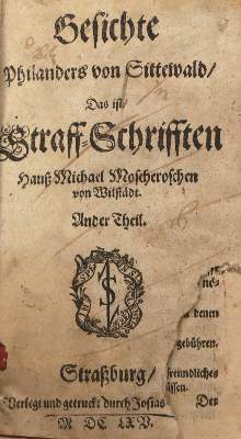 Bild Nr.1: 125-1161 Moscherosch,J.M.: (Literatur und illustrierte Bücher bis 19.Jahrhundert)