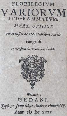 Bild Nr.1: 125-1164 Opitz,M.: (Literatur und illustrierte Bücher bis 19.Jahrhundert)