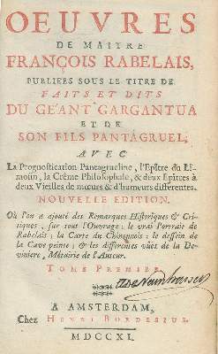 Bild Nr.3: 125-1174 Rabelais,F.: (Literatur und illustrierte Bücher bis 19.Jahrhundert)