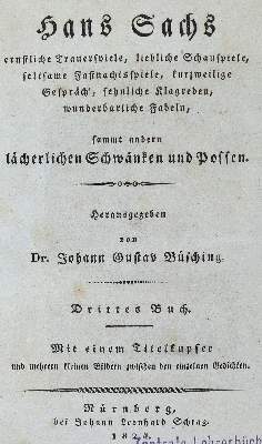 Bild Nr.2: 125-1180 Sachs,H.: (Literatur und illustrierte Bücher bis 19.Jahrhundert)