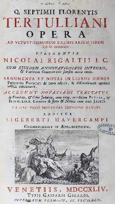 Bild Nr.1: 125-1204 Tertullian,Q.S.F.: (Literatur und illustrierte Bücher bis 19.Jahrhundert)