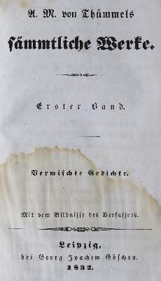 Bild Nr.3: 125-1205 Thümmel,M.A.v.: (Literatur und illustrierte Bücher bis 19.Jahrhundert)