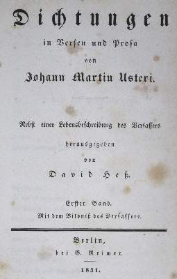 Bild Nr.2: 125-1208 Usteri,J.M.: (Literatur und illustrierte Bücher bis 19.Jahrhundert)