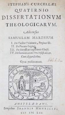 Bild Nr.1: 125-122 Courcelles,E.de.: (Alte Drucke, Handschriften und Theologie)