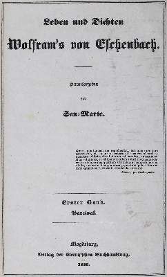 Bild Nr.1: 125-1233 Wolfram von Eschenbach.: (Literatur und illustrierte Bücher bis 19.Jahrhundert)