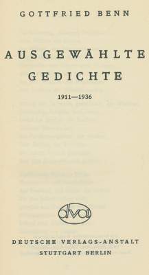 Bild Nr.1: 125-1254 Benn,G.: (Literatur und illustrierte Bücher 20.Jahrhundert - Alte Literatur in modernen Ausgaben)