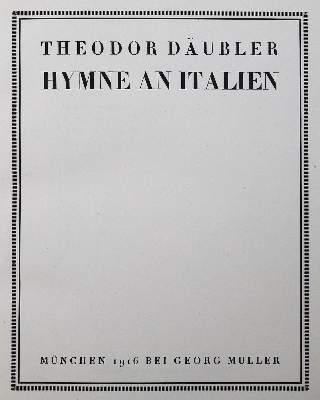 Bild Nr.1: 125-1264 Däubler,T.: (Literatur und illustrierte Bücher 20.Jahrhundert - Alte Literatur in modernen Ausgaben)