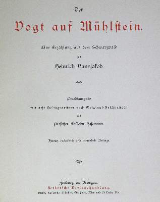 Bild Nr.2: 125-1307 Hansjakob,H.: (Literatur und illustrierte Bücher 20.Jahrhundert - Alte Literatur in modernen Ausgaben)