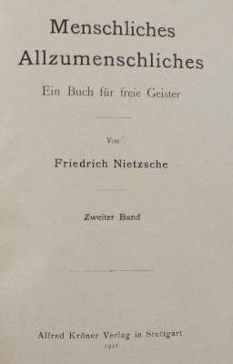 Bild Nr.1: 125-1371 Nietzsche,F.: (Literatur und illustrierte Bücher 20.Jahrhundert - Alte Literatur in modernen Ausgaben)