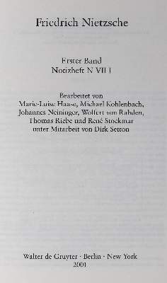 Bild Nr.1: 125-1372 Nietzsche,F.: (Literatur und illustrierte Bücher 20.Jahrhundert - Alte Literatur in modernen Ausgaben)