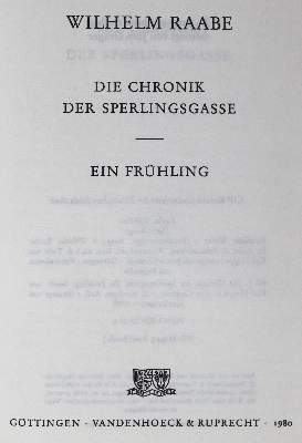 Bild Nr.2: 125-1414 Raabe,W.: (Literatur und illustrierte Bücher 20.Jahrhundert - Alte Literatur in modernen Ausgaben)