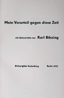 Bild Nr.3: 125-1419 Rössing,K.: (Literatur und illustrierte Bücher 20.Jahrhundert - Alte Literatur in modernen Ausgaben)