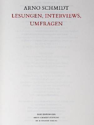 Bild Nr.1: 125-1434 Schmidt,A.: (Literatur und illustrierte Bücher 20.Jahrhundert - Alte Literatur in modernen Ausgaben)