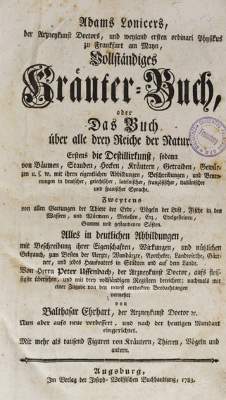 Bild Nr.1: 125-1490 Lonicer,A.: (Botanik, Kräuterbücher)