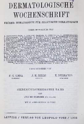 Bild Nr.1: 125-1538 Dermatologische Wochenschrift.: (Medizin)