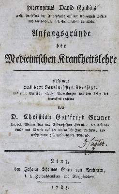 Bild Nr.1: 125-1549 Gaubius,H.D.: (Medizin)