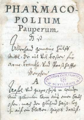 Bild Nr.1: 125-1581 Pharmacopolium Pauperum: (Medizin, Pharmazie, Armenapotheke)