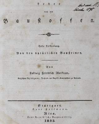 Bild Nr.1: 125-1682 Wolfram,L.F.: (Verschiedene Gebiete - Varia, Bauwesen)