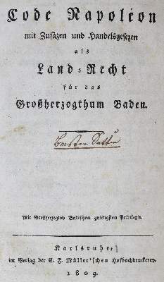 Bild Nr.1: 125-1794 Code Napoleon: (Deutschland, Baden-Württemberg)