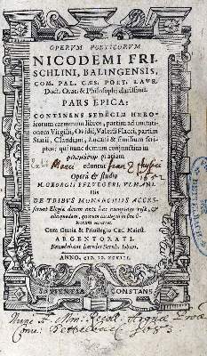 Bild Nr.1: 125-181 Frischlin,N.: (Alte Drucke, Handschriften und Theologie)