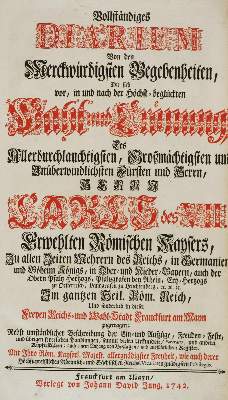 Bild Nr.2: 125-1831 Vollständiges Diarium: (Deutschland, Frankfurt/Main, Karl VII.)