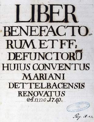 Bild Nr.1: 125-1839 Dettelbach.: (Deutschland, Handschriften)