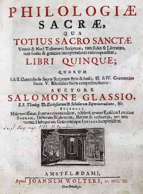Bild Nr.1: 125-187 Glass,S.: (Alte Drucke, Handschriften und Theologie)