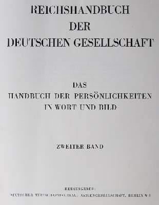 Bild Nr.1: 125-1888 Reichshandbuch der Deutschen Gesellschaft.: (Deutschland)