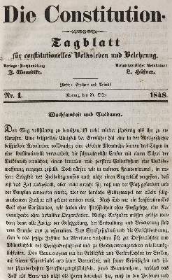 Bild Nr.1: 125-1889 Constitution, Die.: (Deutschland, Revolution 1848/49 - Vormärz - Politik)