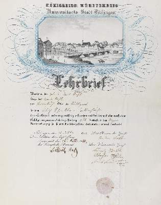 Bild Nr.1: 125-1920 Lehrbrief: (Deutschland, Tübingen)