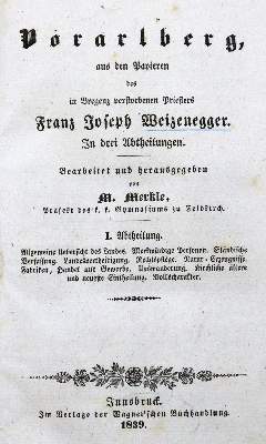 Bild Nr.1: 125-1985 Weizenegger,F.J.: (Österreich, Vorarlberg)