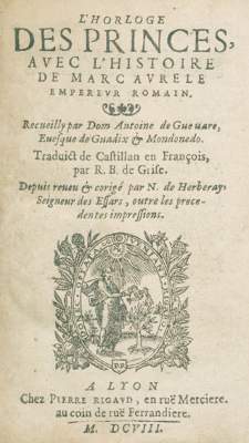 Bild Nr.1: 125-201 Guevara,A.de.: (Alte Drucke, Handschriften und Theologie)