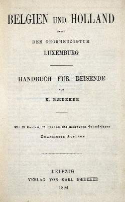 Bild Nr.2: 125-2040 Belgien und Holland.: (Verschiedene Länder - Geschichte, Baedeker)