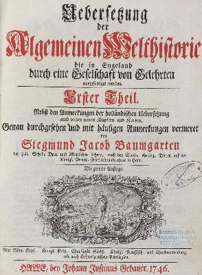 Bild Nr.3: 125-2048 Baumgarten, Siegm. Jacob u. a.: (Verschiedene Länder - Geschichte)