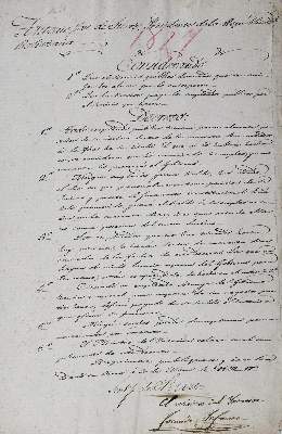Bild Nr.1: 125-2165 Sucre y Alcala, Antonio Jose de.: (Autographen)