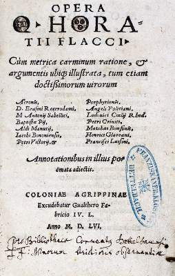 Bild Nr.1: 125-242 Horatius,F.Q.: (Alte Drucke, Handschriften und Theologie)