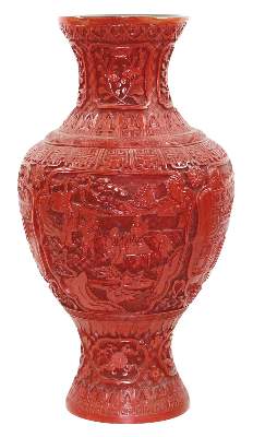 Bild Nr.1: 125-2584 Rotlackvase hoch.: (Asiatika, China)